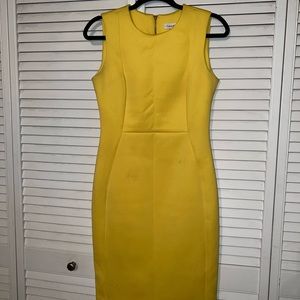Women’s Yellow Calvin Klein Scuba Crepe Sleeveless Business Dress